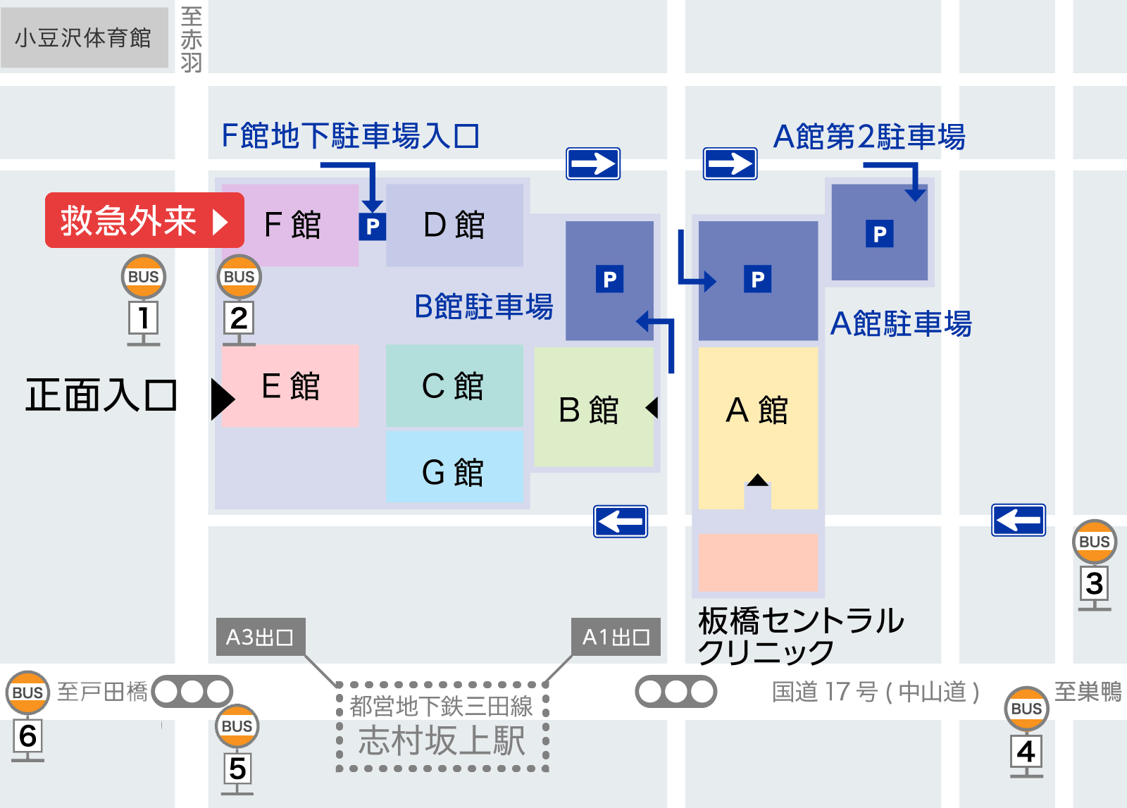 病院付近案内図